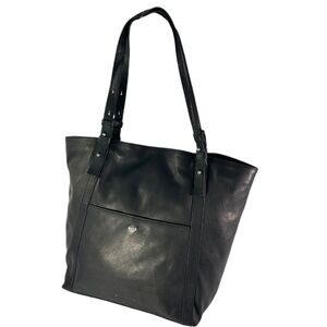 Genuine LUCKY BRAND Black Pebbled Leather Tote Bag